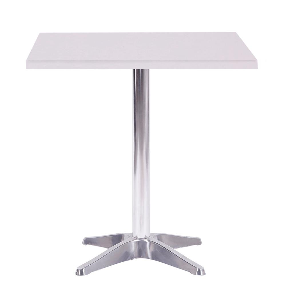 Mesa de Jantar Quadrada 70 cm Tampo Branco em MDP Base Delta