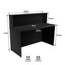 Ver imagem 5 de Balcão Atendimento Recepção Consultório 120x60cm Preto