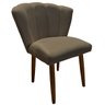 Cadeira de Jantar Estofada Pétala Tecido Veludo Pés Palito Kimi Decor:cappuccino - 1