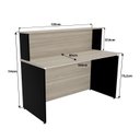Ver imagem 4 de Balcão Atendimento Recepção Consultório 120x60cm Bege/Carvalho