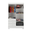 Ver imagem 2 de Guarda Roupa Infantil 4 Portas e 3 Gavetas Luiza Branco