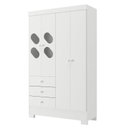 Ver imagem 4 de Guarda Roupa Infantil 4 Portas e 3 Gavetas Luiza Branco