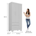 Ver imagem 4 de Guarda Roupa Infantil 3 Portas 2 Gavetas Branco Tic Tac Espresso Móveis