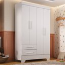 Ver imagem 1 de Guarda Roupa Infantil 4 Portas 2 Gavetas Branco Tic Tac Espresso Móveis