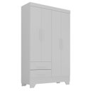 Ver imagem 3 de Guarda Roupa Infantil 4 Portas 2 Gavetas Branco Tic Tac Espresso Móveis
