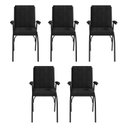 Ver imagem 1 de Kit 5 Cadeiras para Escritório Coletiva Estofada Auditório Linha Office