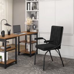 Kit 5 Cadeiras para Escritório Coletiva Estofada Auditório Linha Office - 3