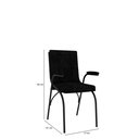 Ver imagem 3 de Kit 5 Cadeiras para Escritório Coletiva Estofada Auditório Linha Office Preto