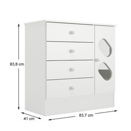 Cômoda Infantil 1 Porta e 4 Gavetas Tic Tac - 5