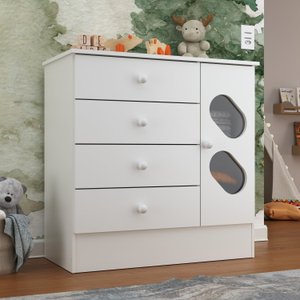 Cômoda Infantil 1 Porta e 4 Gavetas Tic Tac