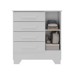 Cômoda Infantil 1 Porta MDP Tic Tac Espresso Móveis - 2