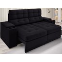 Ver imagem 2 de Sofá com Porta Copos e Carregador Usb Eureka 1,70m Assento Retrátil e Reclinável Velosuede