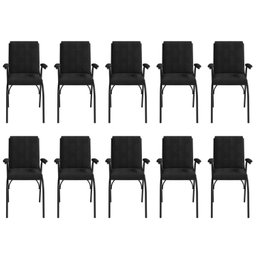 Kit 10 Cadeiras para Escritório Coletiva Estofada Auditório Linha Office - 6