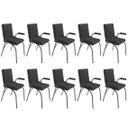 Ver imagem 1 de Kit 10 Cadeiras para Escritório Coletiva Estofada Auditório Linha Office Preto