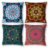 Kit 4 Almofadas Cheias 40cm X 40cm Decorativas Estampadas Digital Coloridas Sala Sofá Quarto Mandala - 1