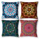 Ver imagem 1 de Kit 4 Almofadas Cheias 40cm X 40cm Decorativas Estampadas Digital Coloridas Sala Sofá Quarto Mandala