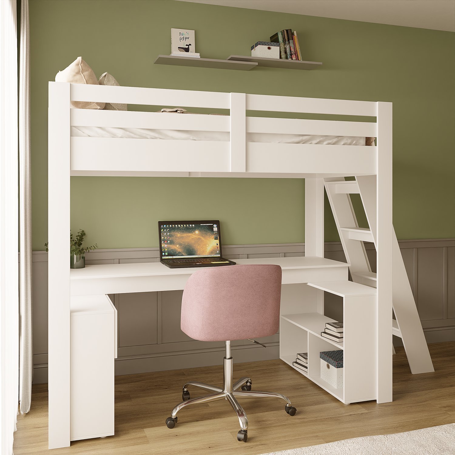 Cama Office Star Light com Escada Inclinada Casatema - 6