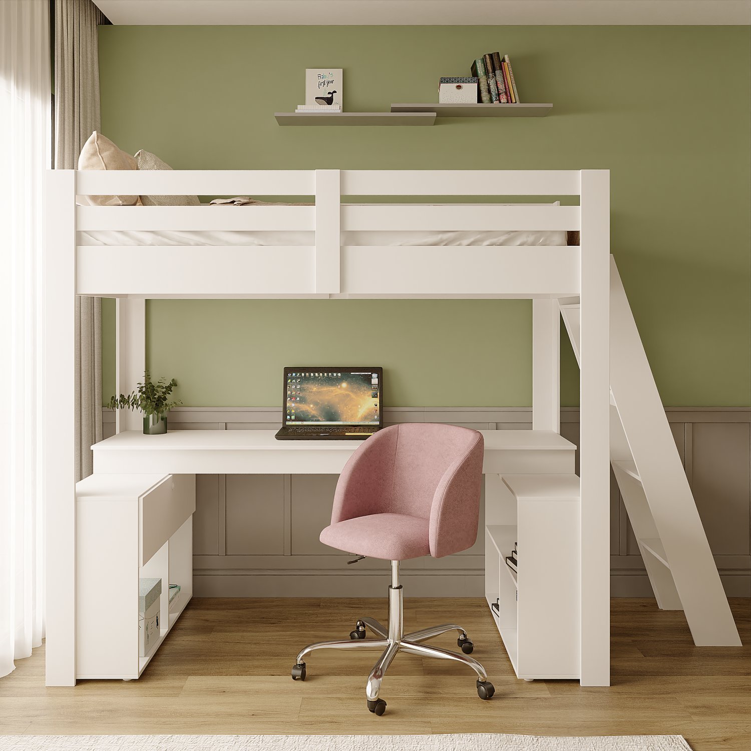 Cama Office Star Light com Escada Inclinada Casatema - 5