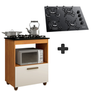Ver imagem 1 de Kit Balcão Salvia Mais Fogão Cooktop 4 Bocas Preto Itatiaia