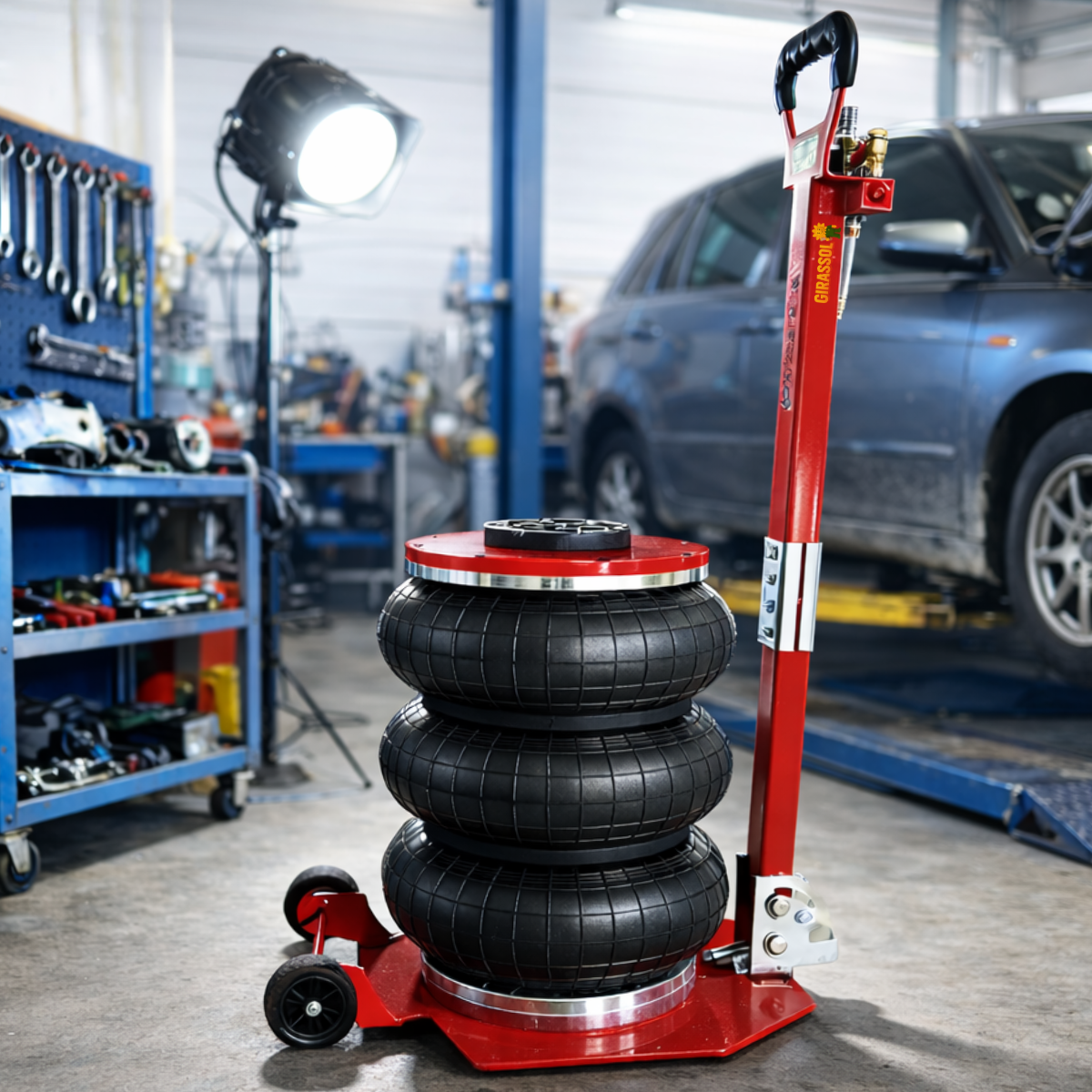 Macaco Pneumático 3 Toneladas Sanfonado 3 Gomos 5 Segundos Inflável Airbag Automotivo Mp3g