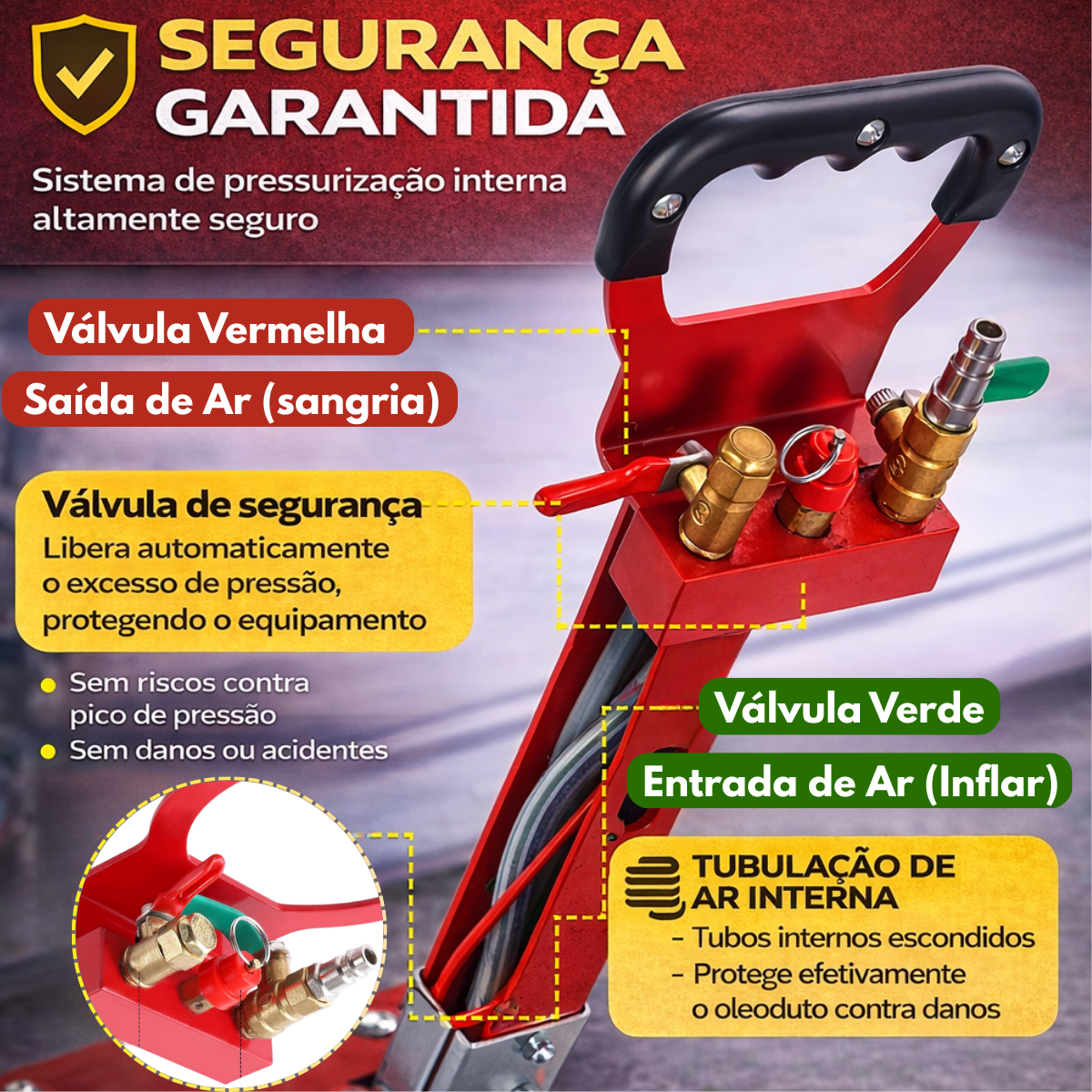 Ver imagem 4 de Macaco Pneumático 3 Toneladas Sanfonado 3 Gomos 5 Segundos Inflável Airbag Automotivo Mp3g