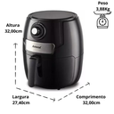 Ver imagem 2 de Fritadeira Elétrica sem Óleo Air Fryer Amvox Arf 1245 4,5l (220v)