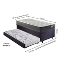 Ver imagem 2 de Bicama Box Baú Solteiro com Colchão Adapto Molas Ensacadas Ecoflex Suede Preto 88x188