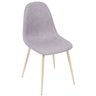Cadeira Eames Dover em Linho com Base Metal na Cor Madeira:cinza - 1