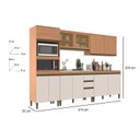 Ver imagem 4 de Cozinha Completa Modulada 5 Peças 11 Portas com Torre Quente e Vidro Reflecta Cecília Marrom/Freijó/Off White