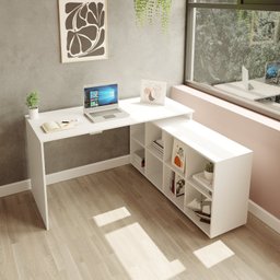 Mesa em L Escrivaninha Kubus com 8 Nichos Yescasa - 6