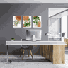 Tríptico - Quadros Decorativos Floral Costela de Adão Grande:Branco - 2