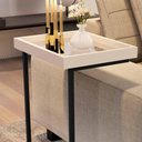 Ver imagem 3 de Mesa Lateral para Sofá com Espelho Pérola Preto 4774 Luxo Jb Bechara