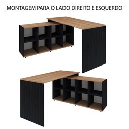 Mesa em L Escrivaninha Kubus com 8 Nichos Yescasa - 4