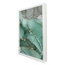Ver imagem 2 de Quadro Decorativo Abstrato Mármore Verde e Cinza em Moldura Caixa Tacolado Moldura Trad 1cm Branca C