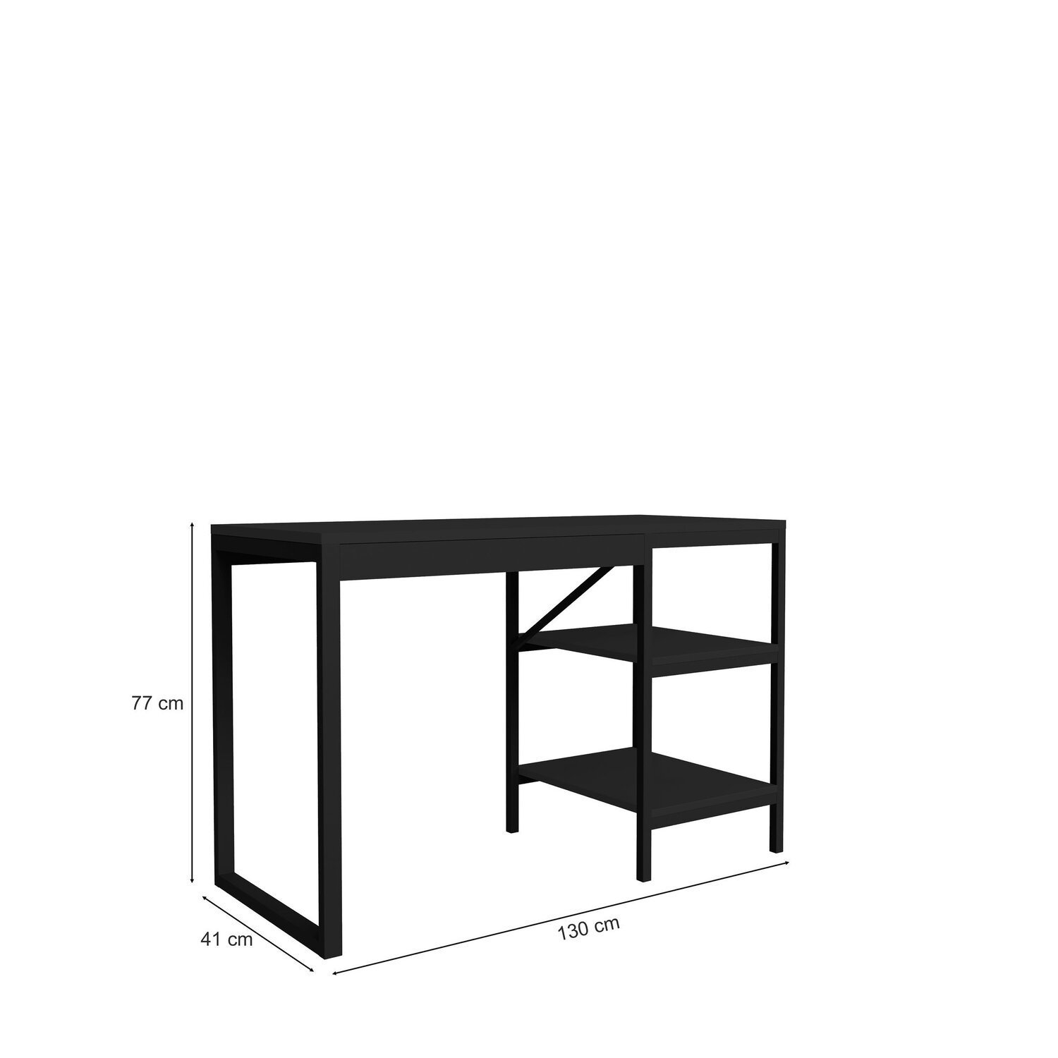 Escrivaninha 2 Prateleiras 130cm Slim - 3