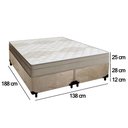 Ver imagem 3 de Cama Box Casal Bipartido Suede + Colchão de Molas Ensacadas Portobel Ipanema - 138x188x65cm Cor:bege