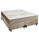 Ver imagem 1 de Cama Box Casal Bipartido Suede + Colchão de Molas Ensacadas Portobel Ipanema - 138x188x65cm Cor:bege