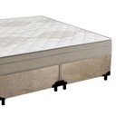 Ver imagem 7 de Cama Box Casal Bipartido Suede + Colchão de Molas Ensacadas Portobel Ipanema - 138x188x65cm Cor:bege