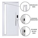 Ver imagem 4 de Porta Pivotante de Alumínio 210 X 100cm com Visor e Fechadura Digital Linha 30  Abertura Direita