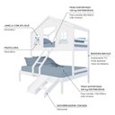 Ver imagem 4 de Beliche Casal/ Solteiro Casinha Dos Sonhos com Kit Escada/ Escorregador Madeira Maciça Branco