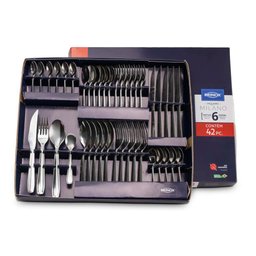 Jogo de Talheres Brinox Faqueiro Milano 42 Peças Inox - 1