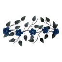 Ver imagem 1 de Enfeite de Parede Decorativo Todo de Ferro 5 Rosas:azul