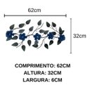 Ver imagem 3 de Enfeite de Parede Decorativo Todo de Ferro 5 Rosas:azul
