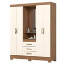 Ver imagem 1 de Guarda-roupa 04 Portas e 03 Gavetas Nápole Nature Off White - Henn - Briz