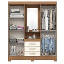 Ver imagem 2 de Guarda-roupa 04 Portas e 03 Gavetas Nápole Nature Off White - Henn - Briz