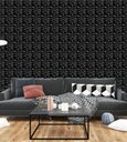 Ver imagem 3 de Kit 30 Placas PVC 3d Revestimento De Parede Decorativa Diamante Preto 25 cm