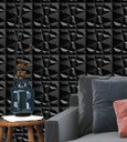 Ver imagem 1 de Kit 30 Placas PVC 3d Revestimento De Parede Decorativa Diamante Preto 25 cm