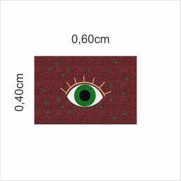Tapete Capacho Divertido Olho Magico Fundo: Bordo - 2