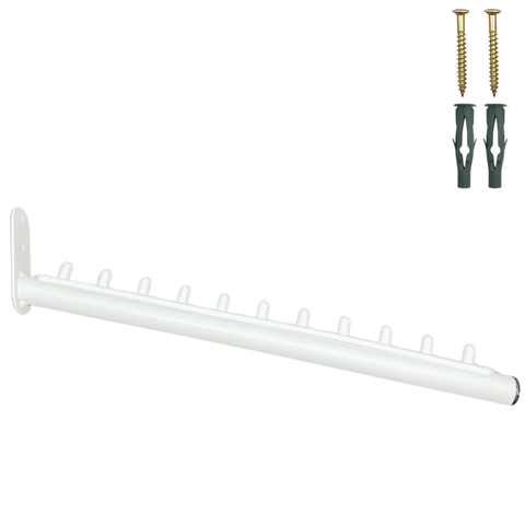Arara Cabideiro de Parede Rt Inclinado 40cm Aço Resistente Organização Loja Closet Branco