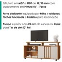 Ver imagem 5 de Rack Bancada para TV 50 pol 1 Porta 136 cm Maxx Cedro Areia Rudk